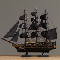 Корабль «Золотая лань»,  черные паруса, 50х9х45 см 4610183s фото